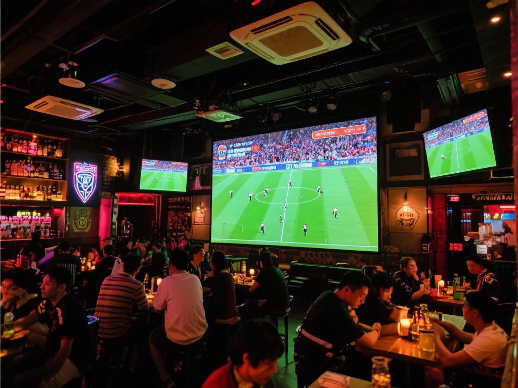 此外，酒吧的环境设计也颇具特色，宽敞的屏幕播放各类